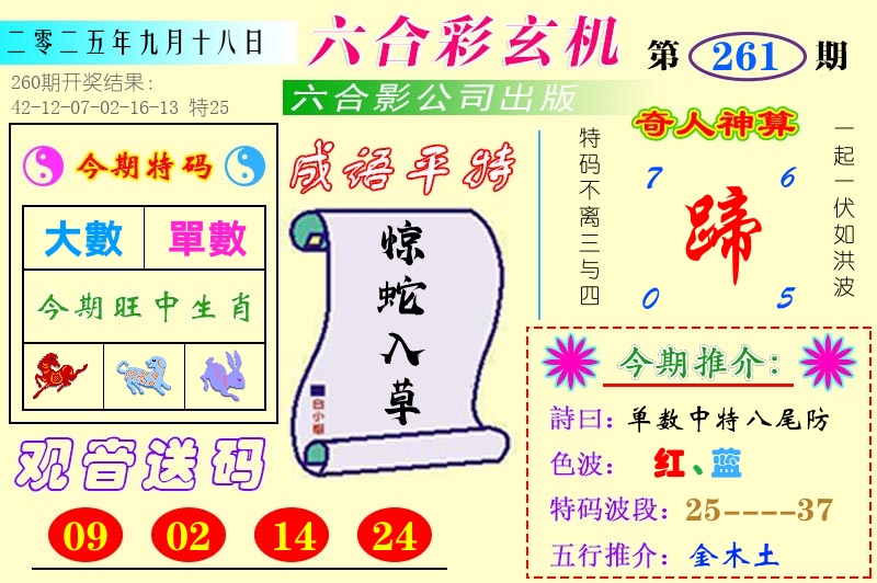 澳门六合玄机 第261期