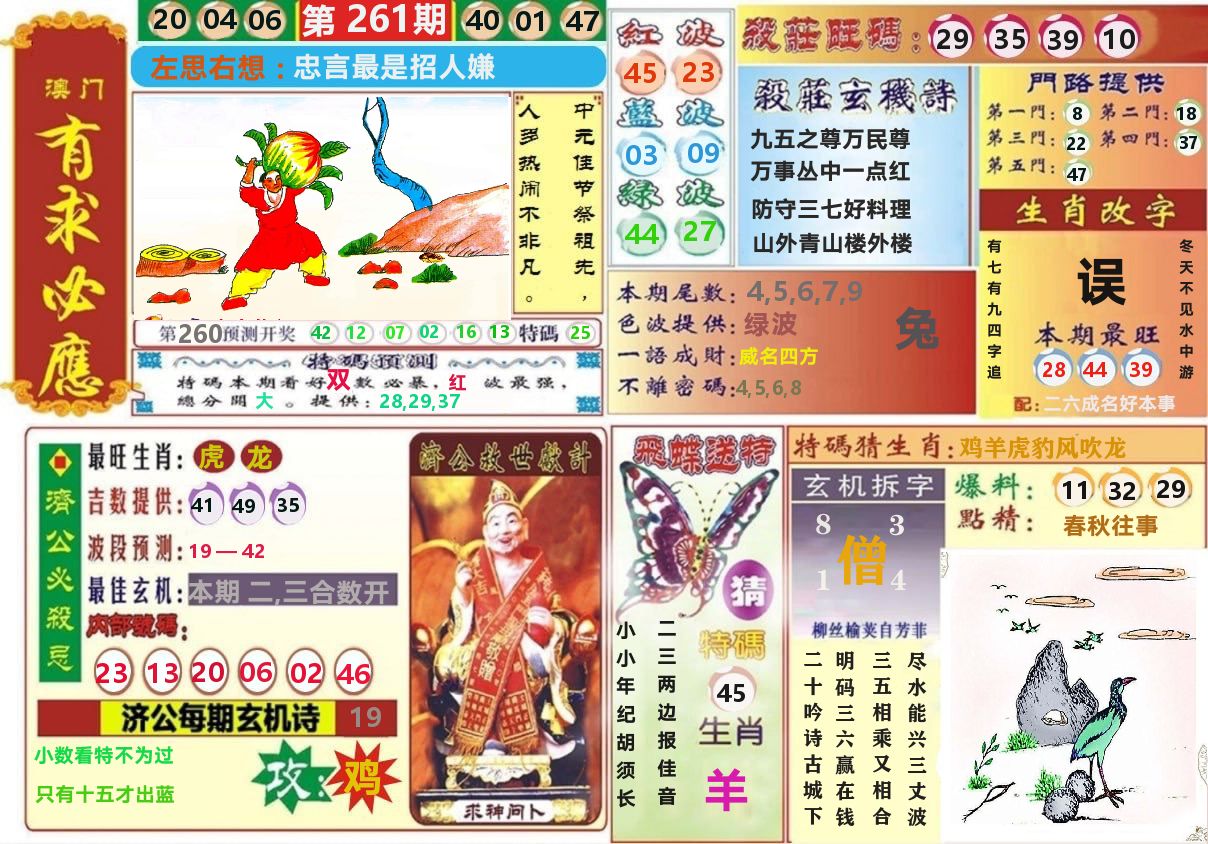 澳门有求必应 第261期