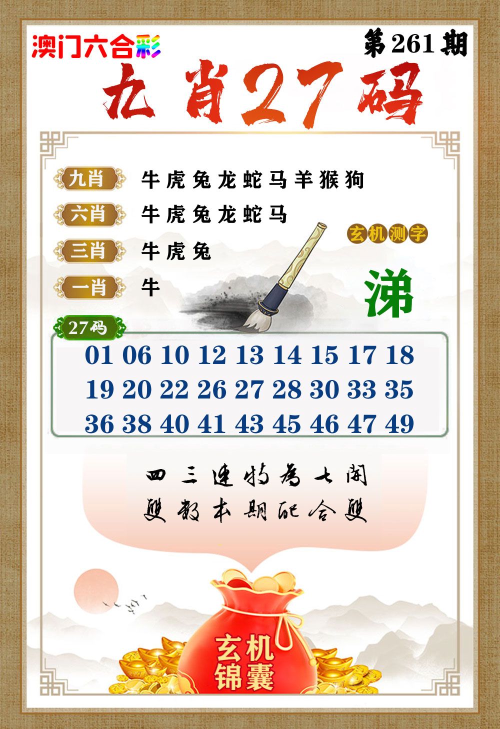 玄机锦囊 第261期
