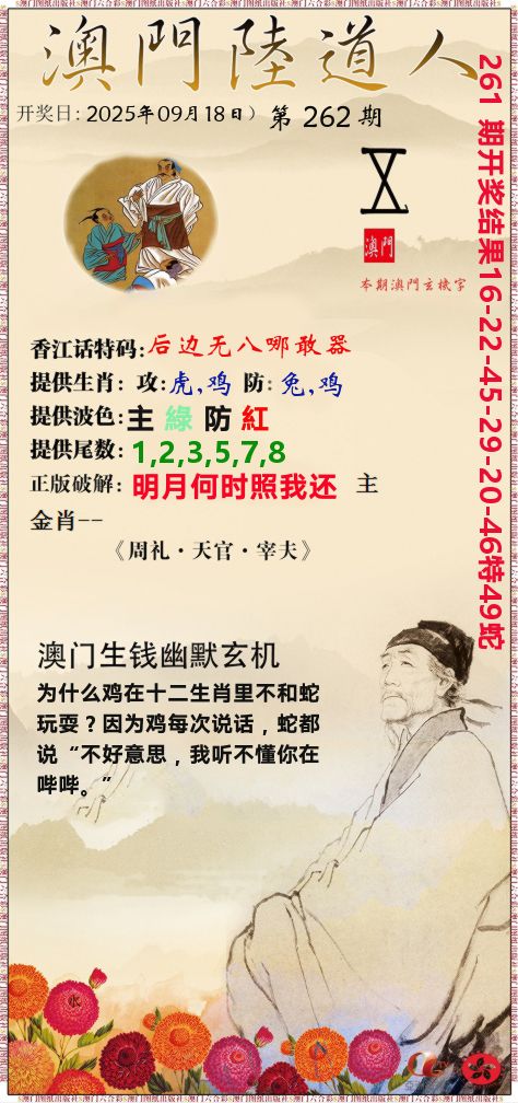 澳门陆道人 第262期