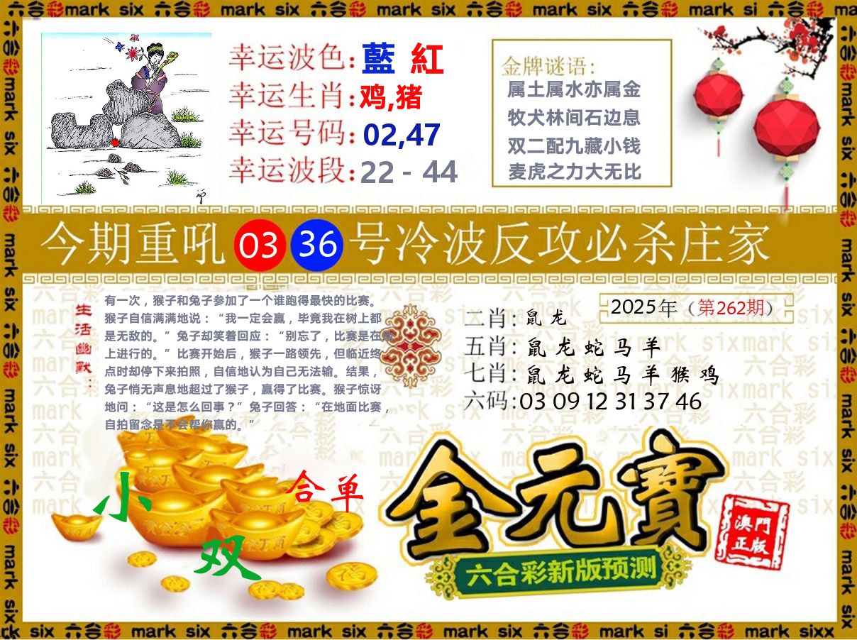 金元宝 第262期