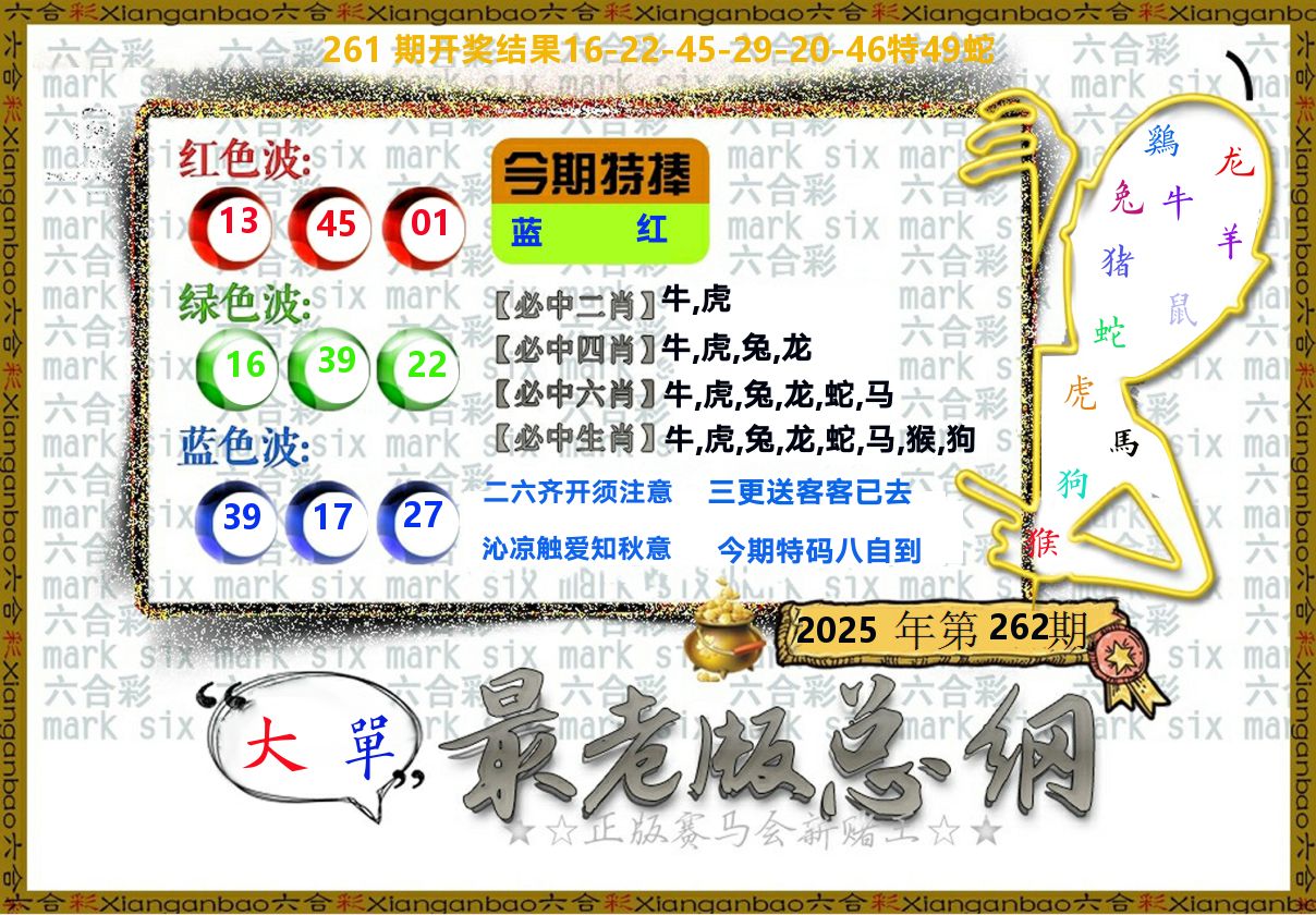最老版总纲 第262期