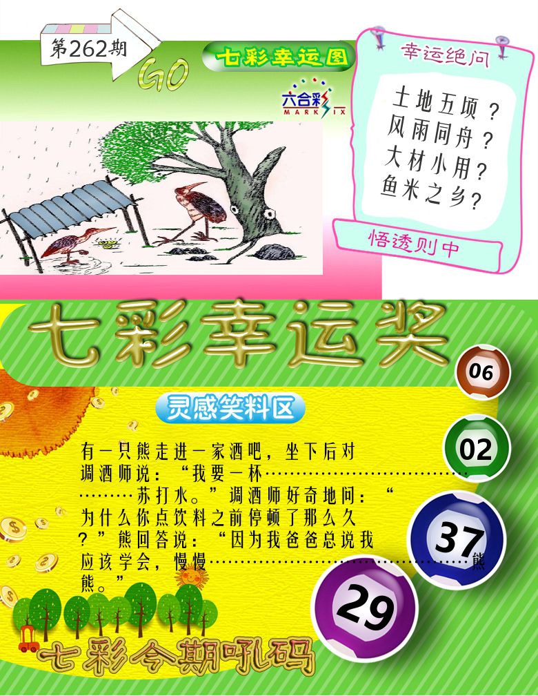七彩幸运奖 第262期