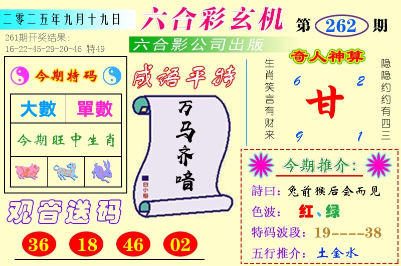 澳门六合玄机 第262期