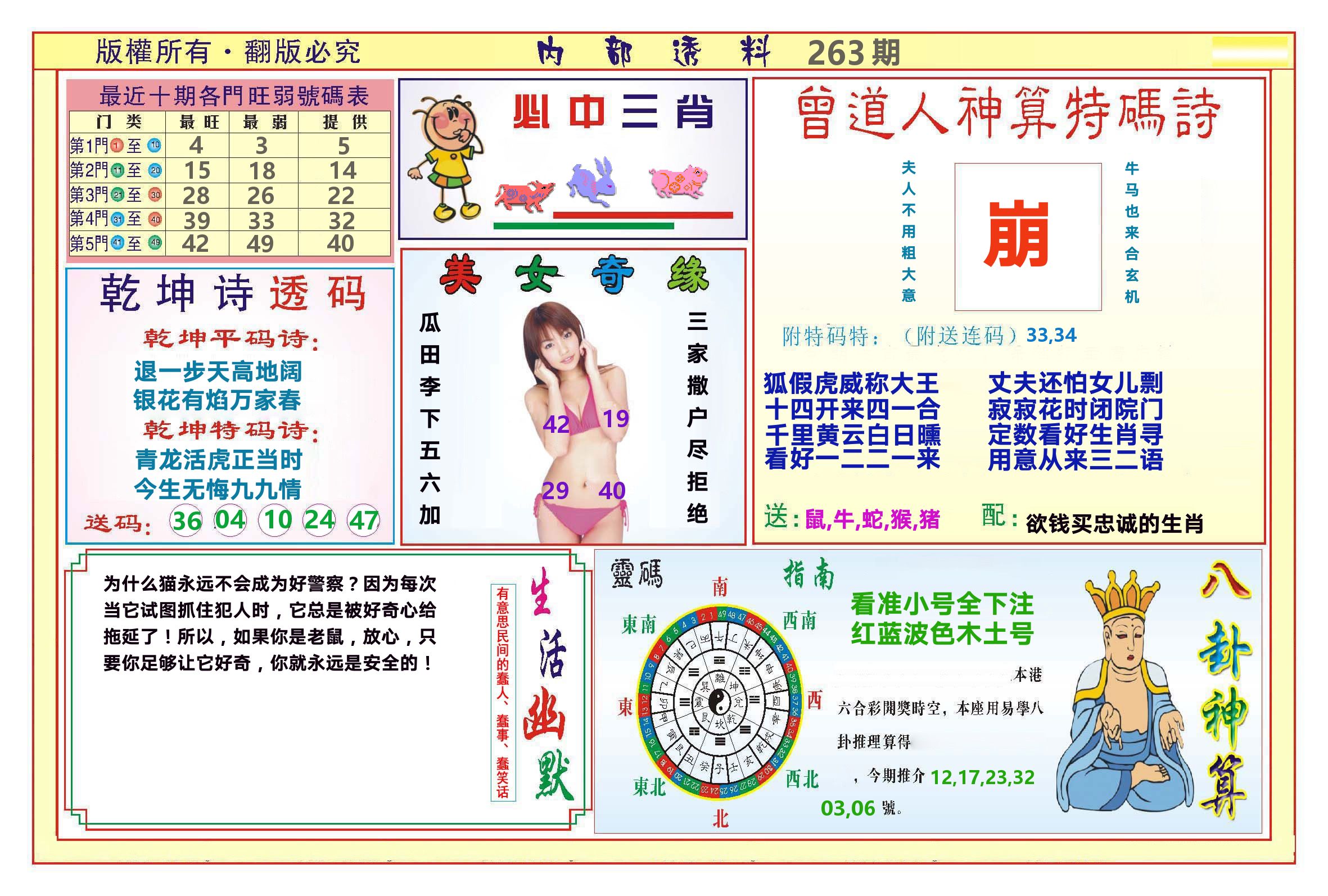 澳门内部透料B 第263期