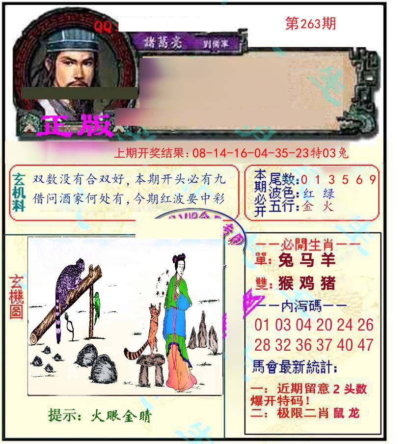 诸葛亮玄机 第263期