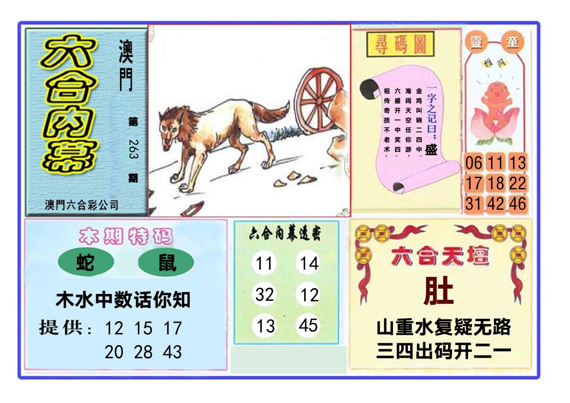 六合内幕 第263期