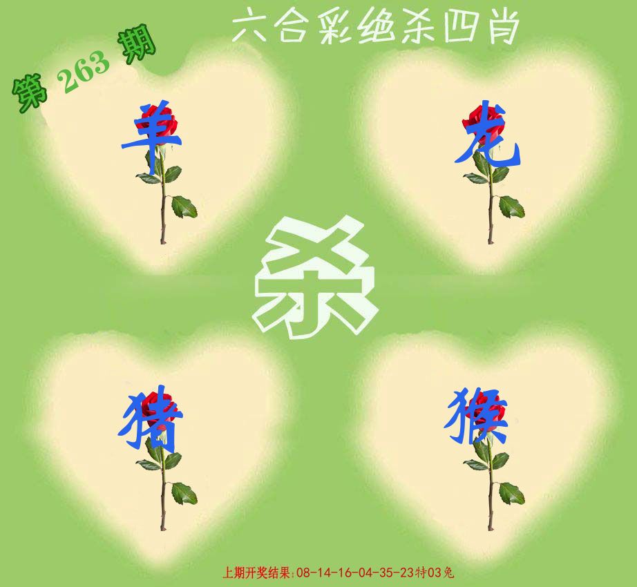 绝杀四肖 第263期
