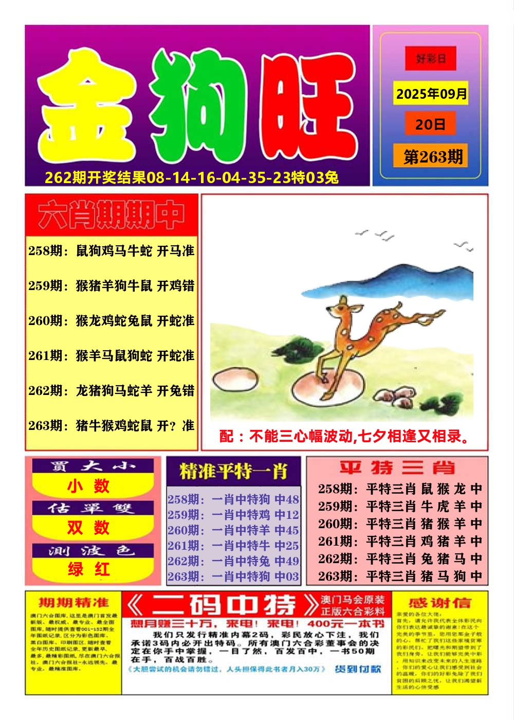 澳门金狗旺A 第263期