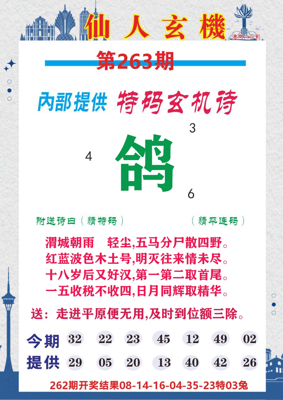 澳门钱多多D 第263期