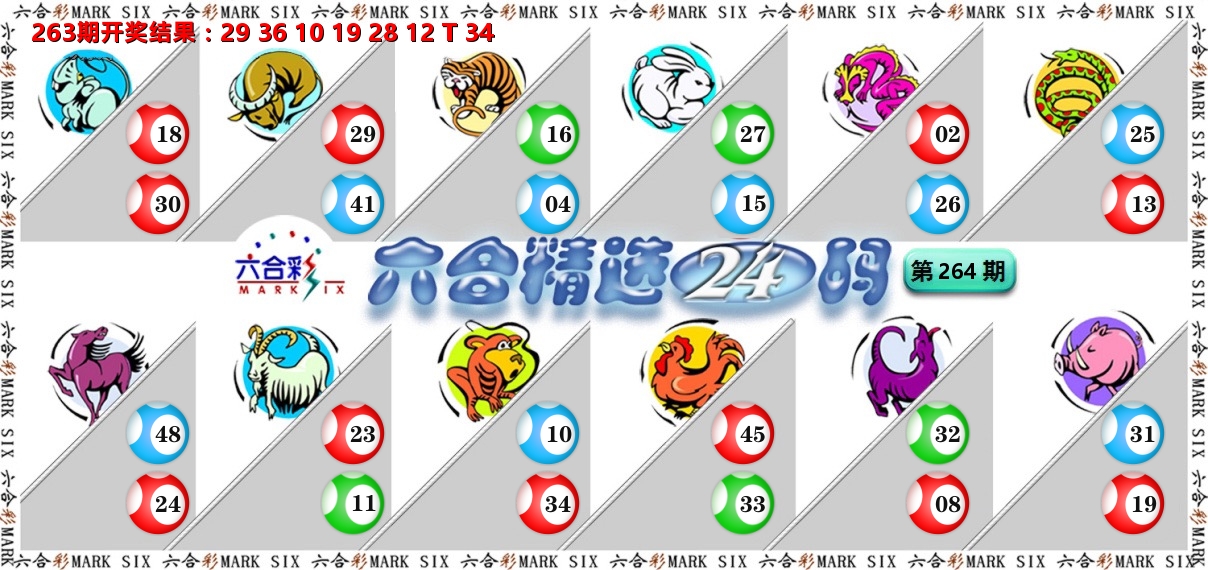 六合精选24码 第264期