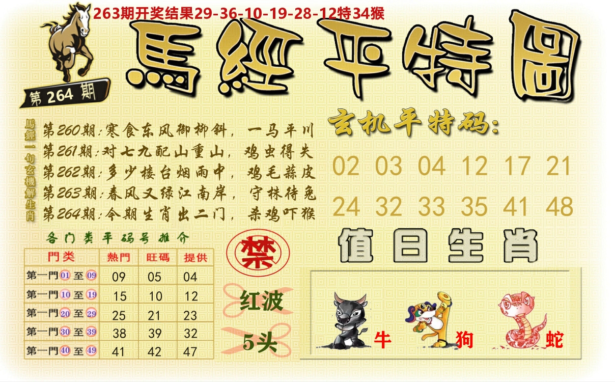 澳门平特图 第264期