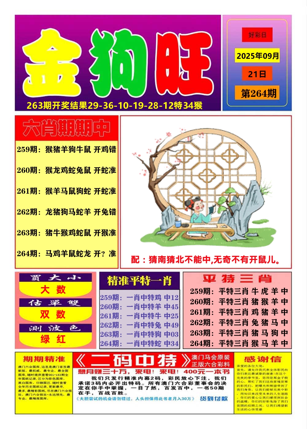 澳门金狗旺A 第264期
