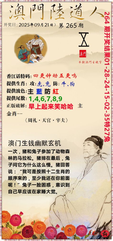 澳门陆道人 第265期
