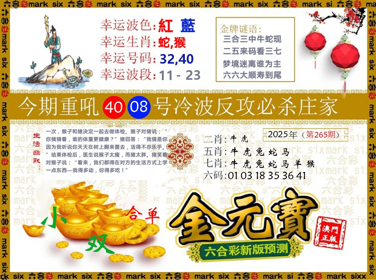 金元宝 第265期