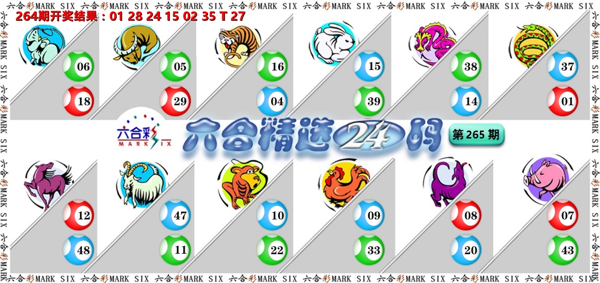六合精选24码 第265期