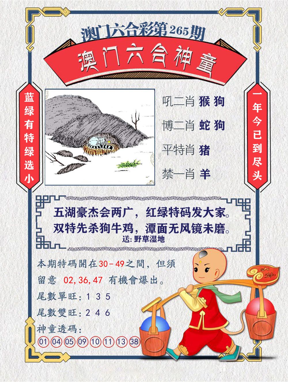 六合神童 第265期