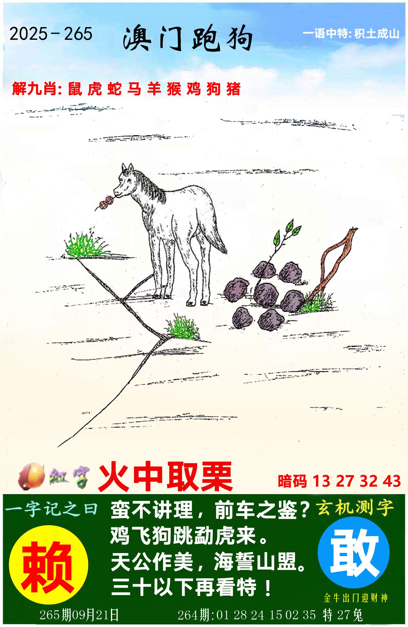 澳门跑狗图 第265期