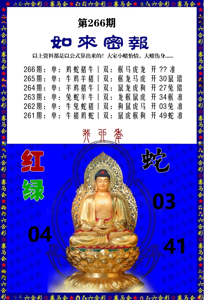 如来密报 第266期