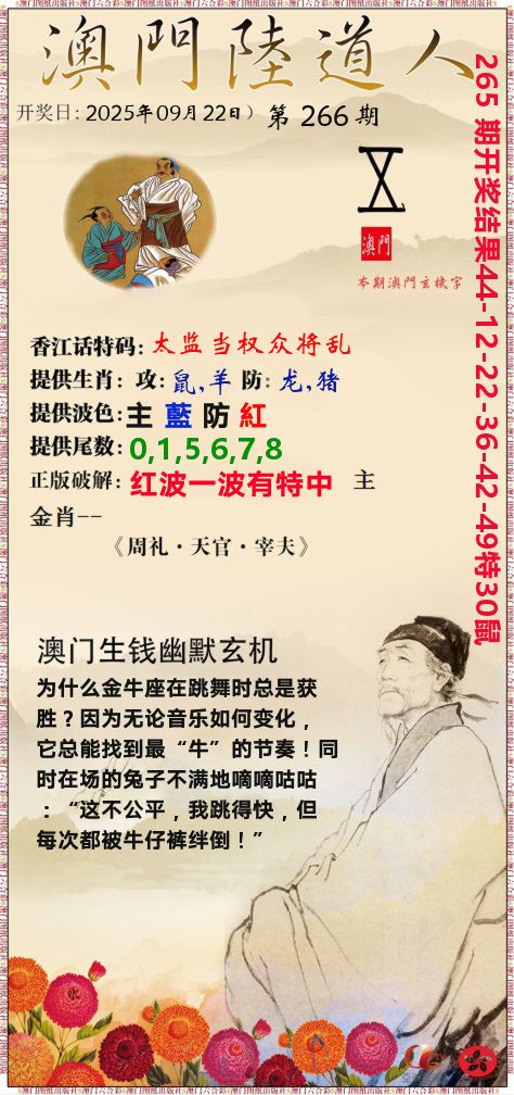 澳门陆道人 第266期