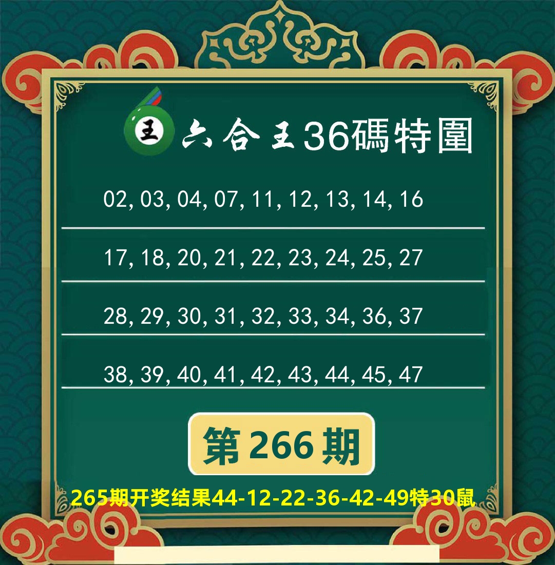澳门特码王B 第266期