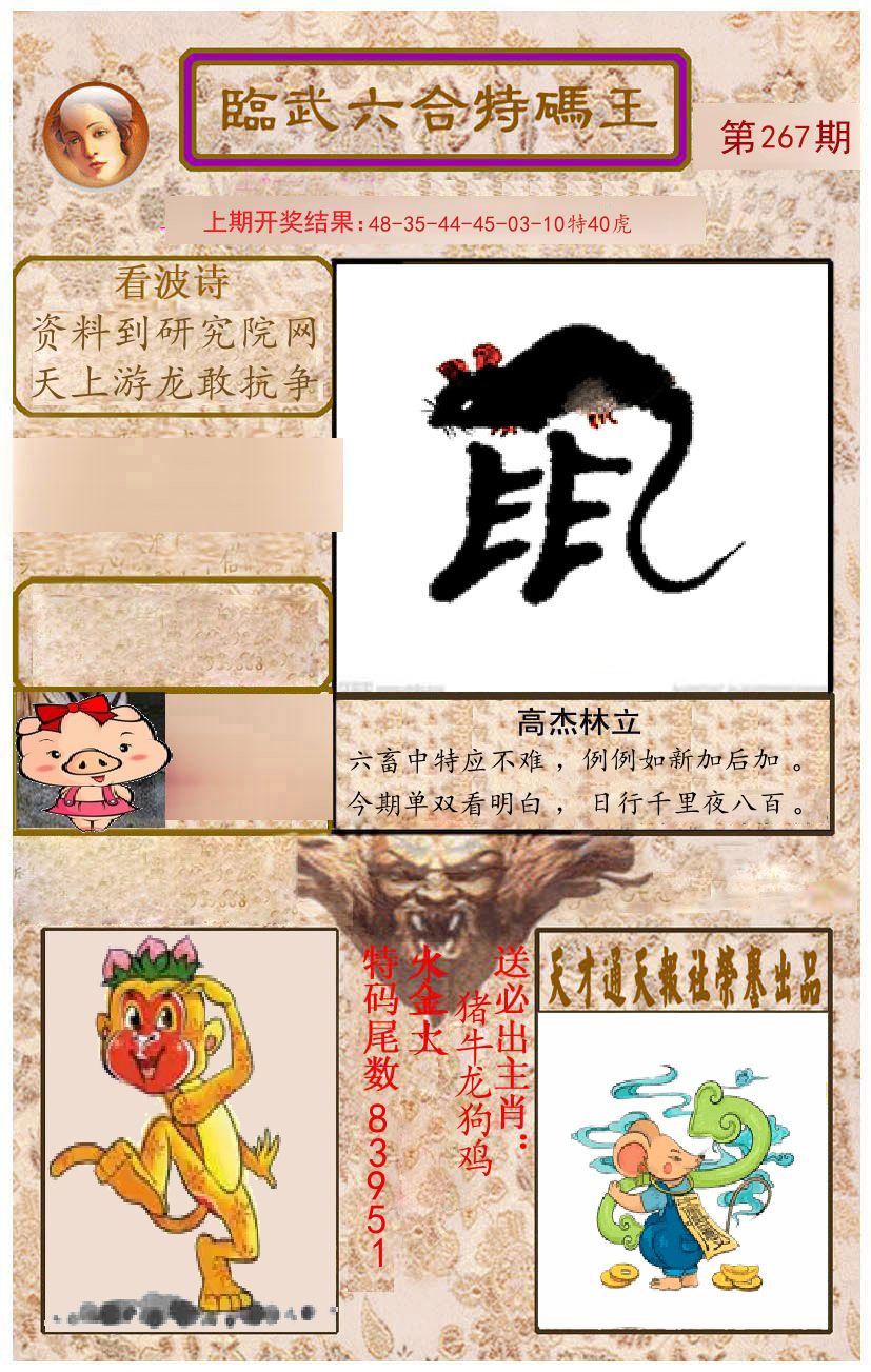 臨武六合特码王 第267期