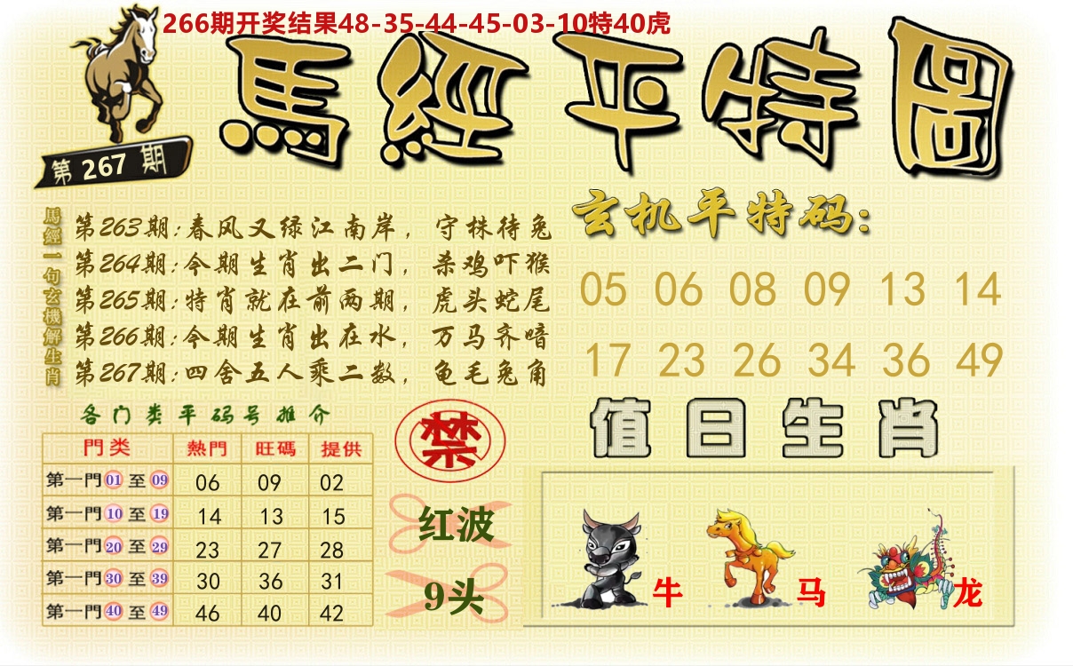 澳门平特图 第267期