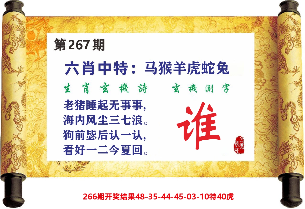 澳门天天赚C 第267期
