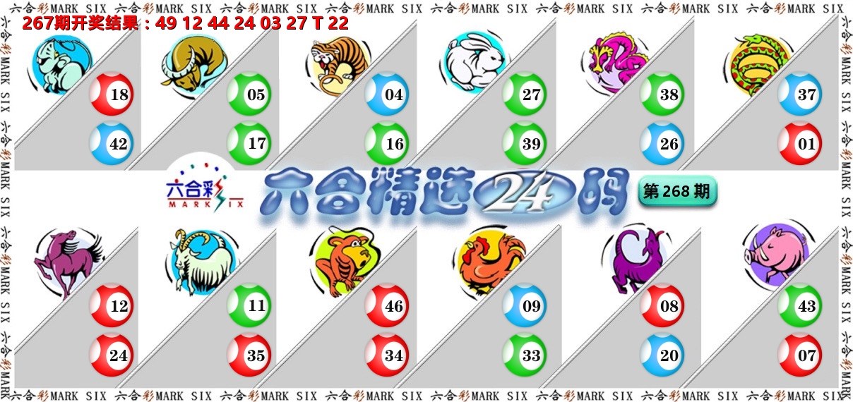 六合精选24码 第268期