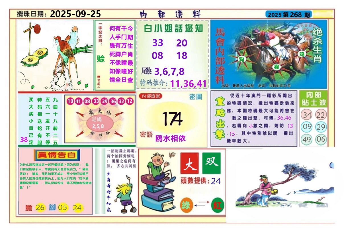 澳门内部透料A 第268期