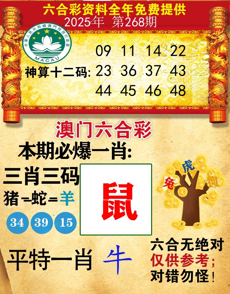 澳门必爆 第268期