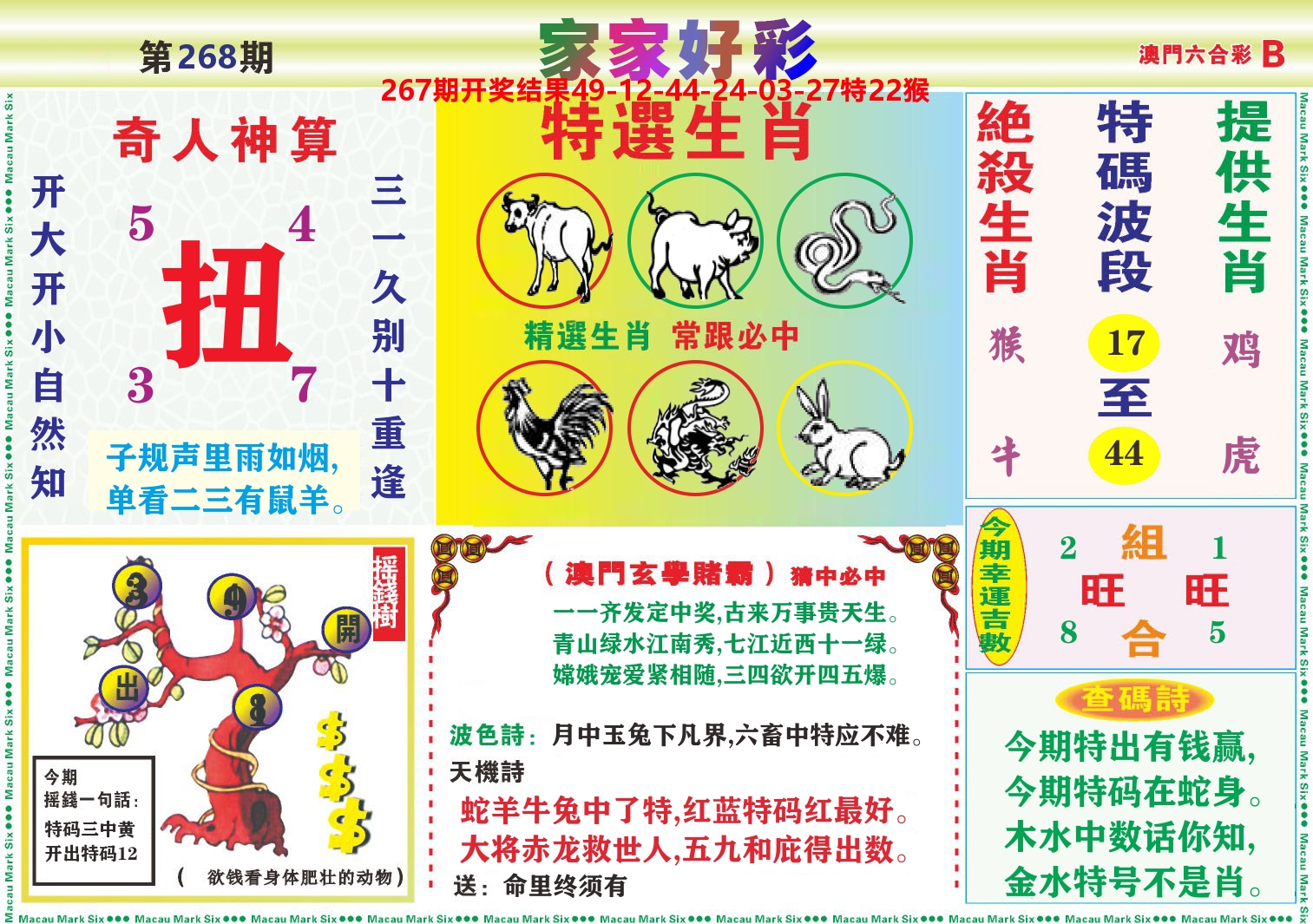 家家好彩B 第268期