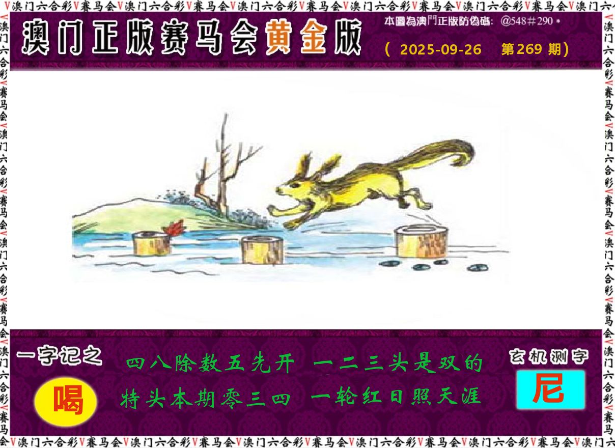 赛马会黄金版 第269期