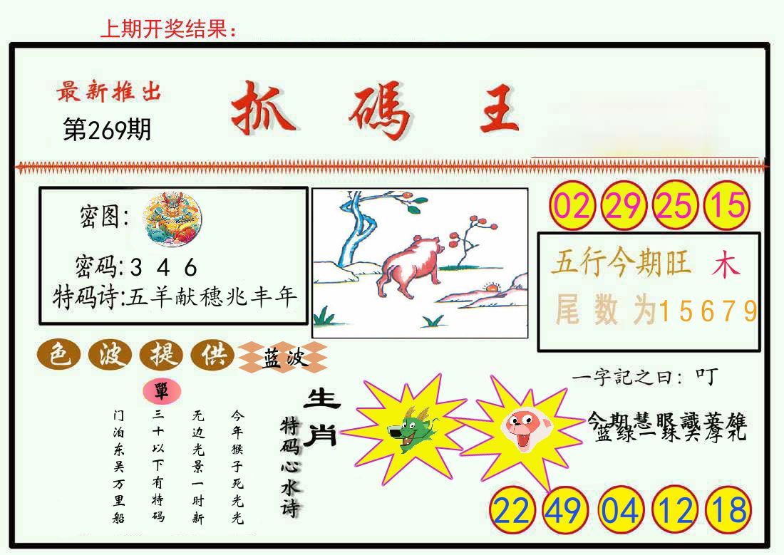 最新抓码王 第269期