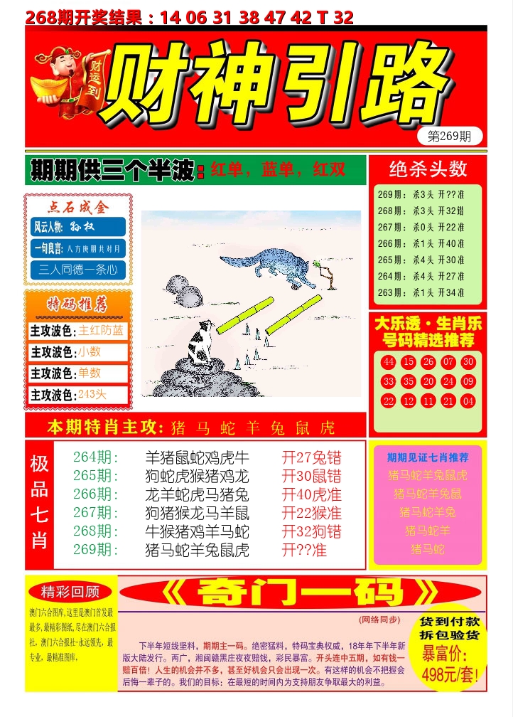 财神引路 第269期