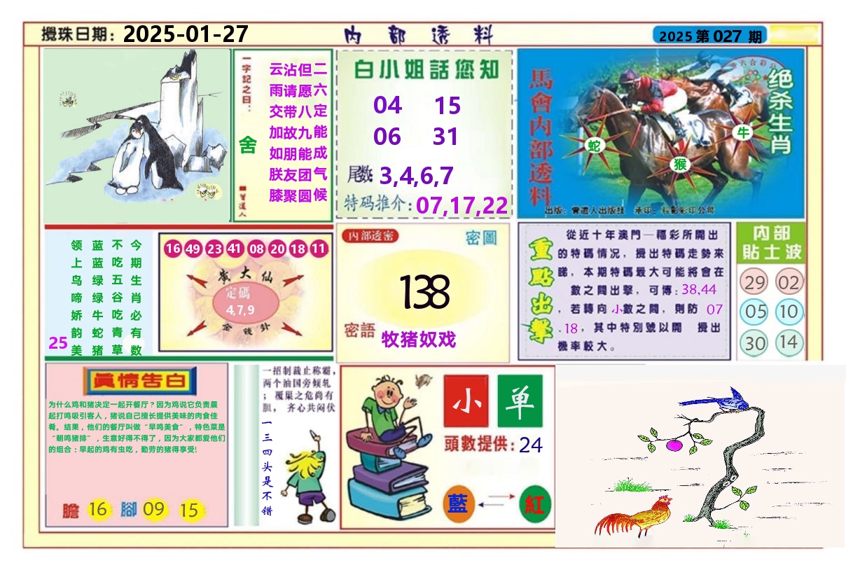 澳门内部透料A 第27期