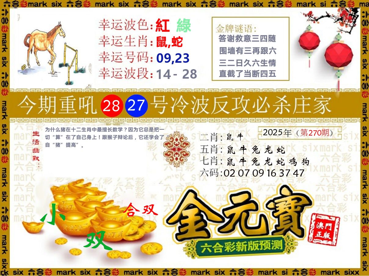 金元宝 第270期