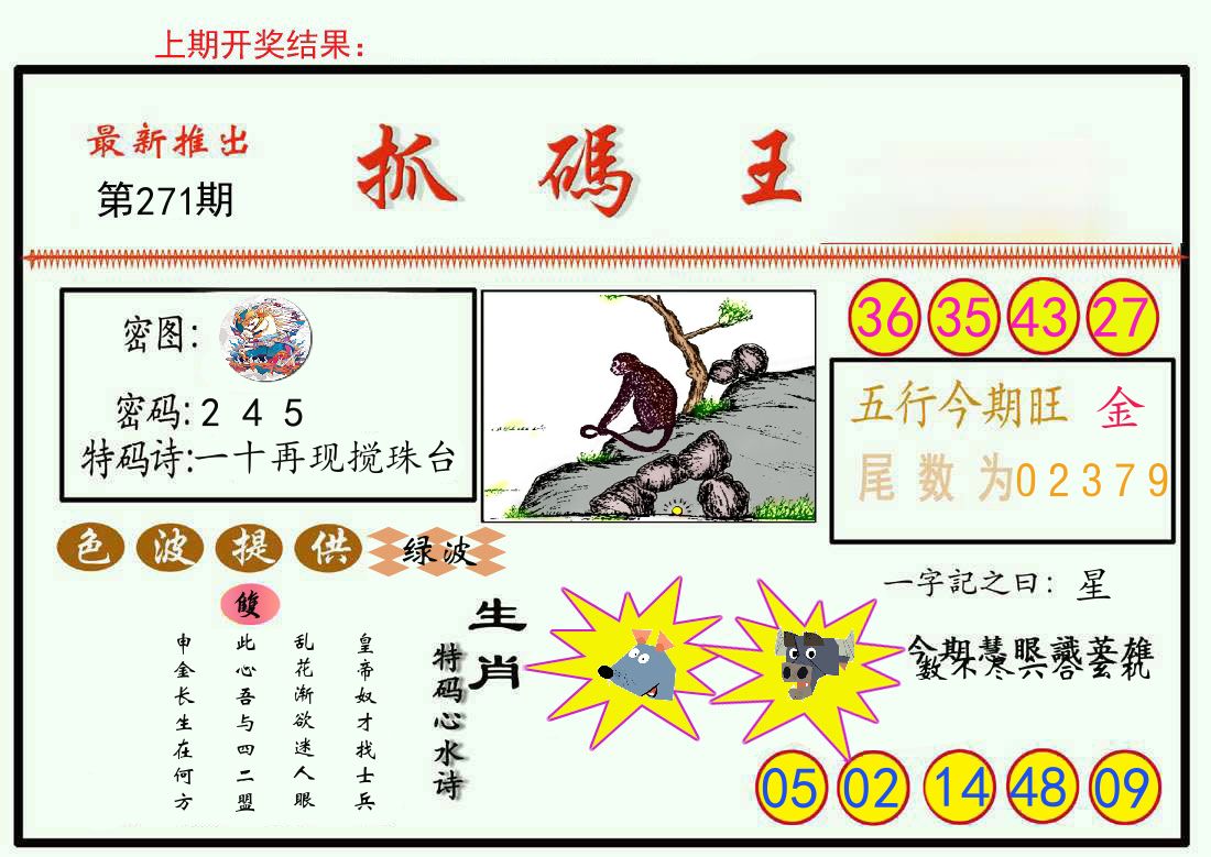 最新抓码王 第271期