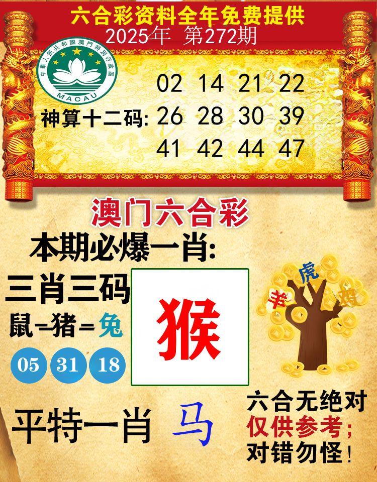 澳门必爆 第272期