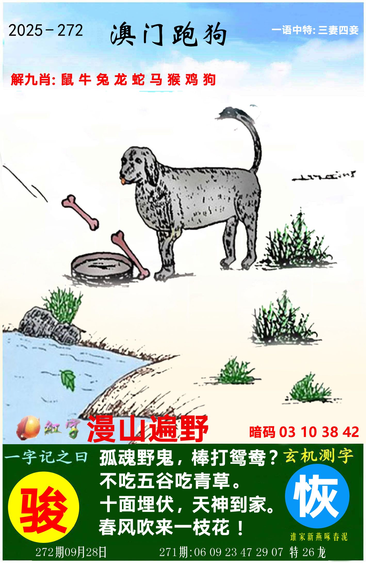 澳门跑狗图 第272期