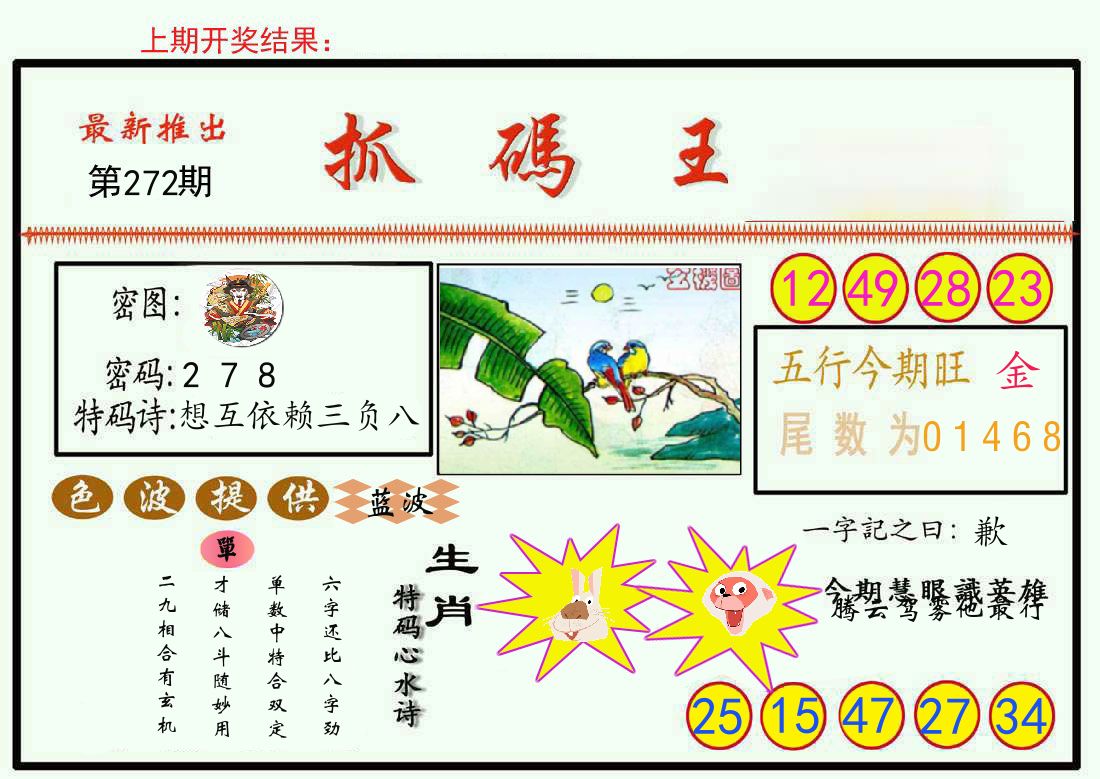 最新抓码王 第272期