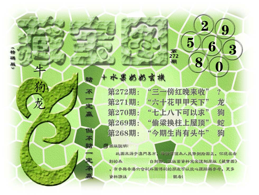 藏宝图奶奶玄机 第272期