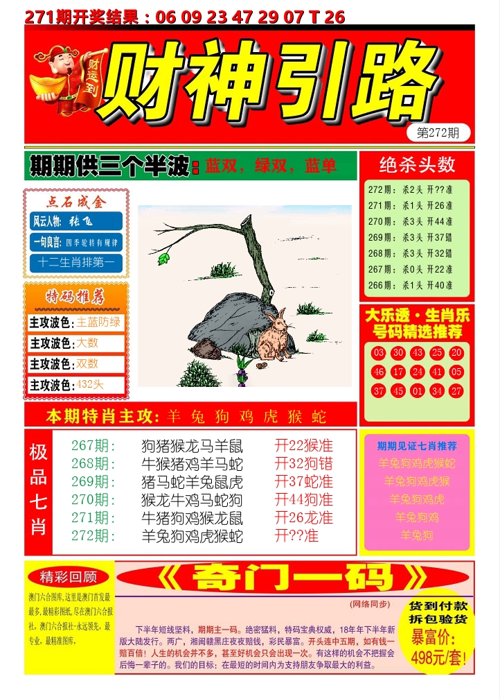 财神引路 第272期