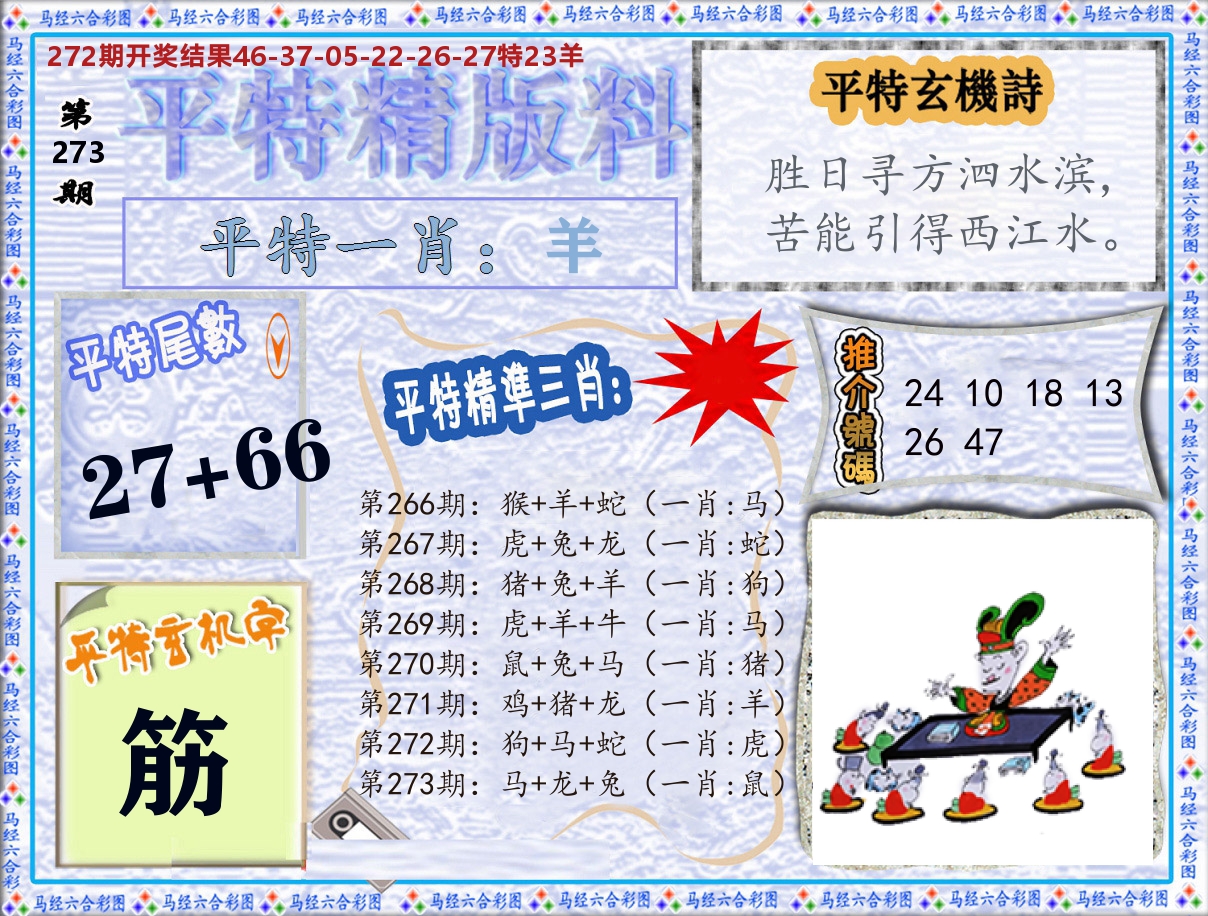 平特精版料 第273期