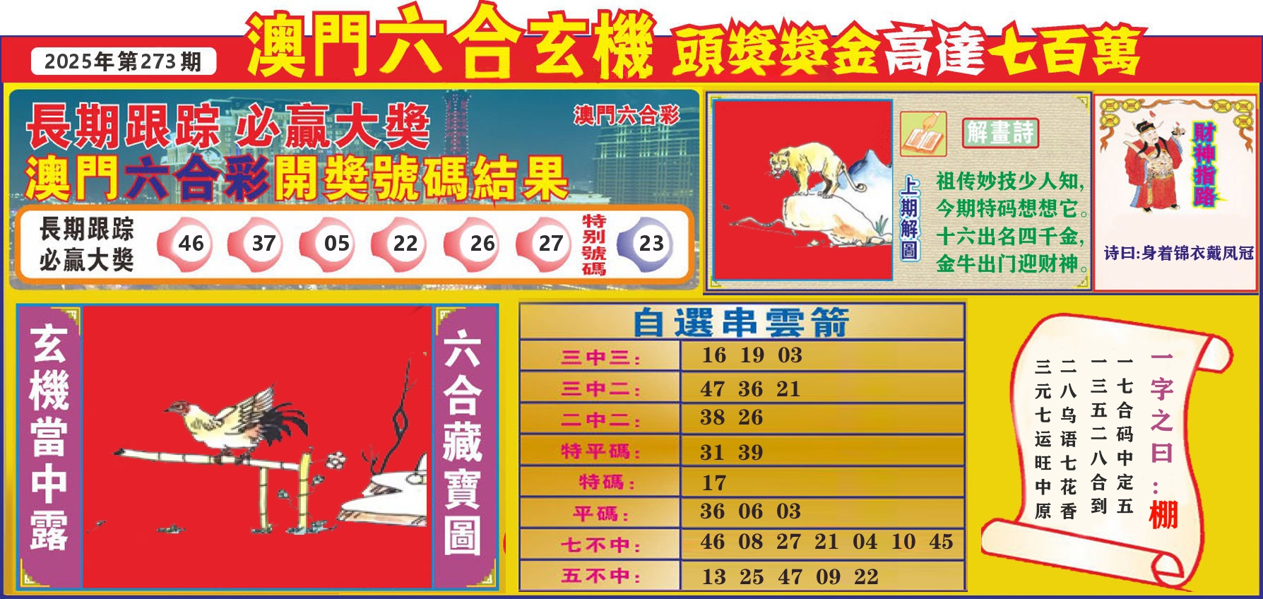 七星彩图C 第273期