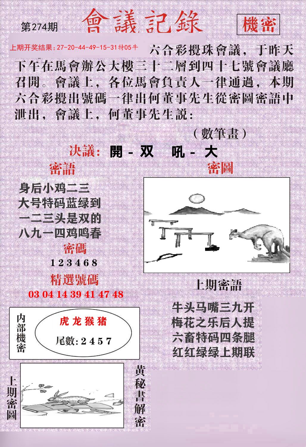 会议记录 第274期