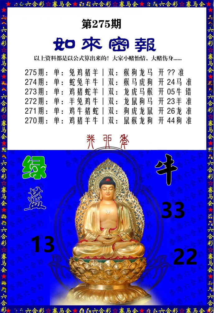 如来密报 第275期