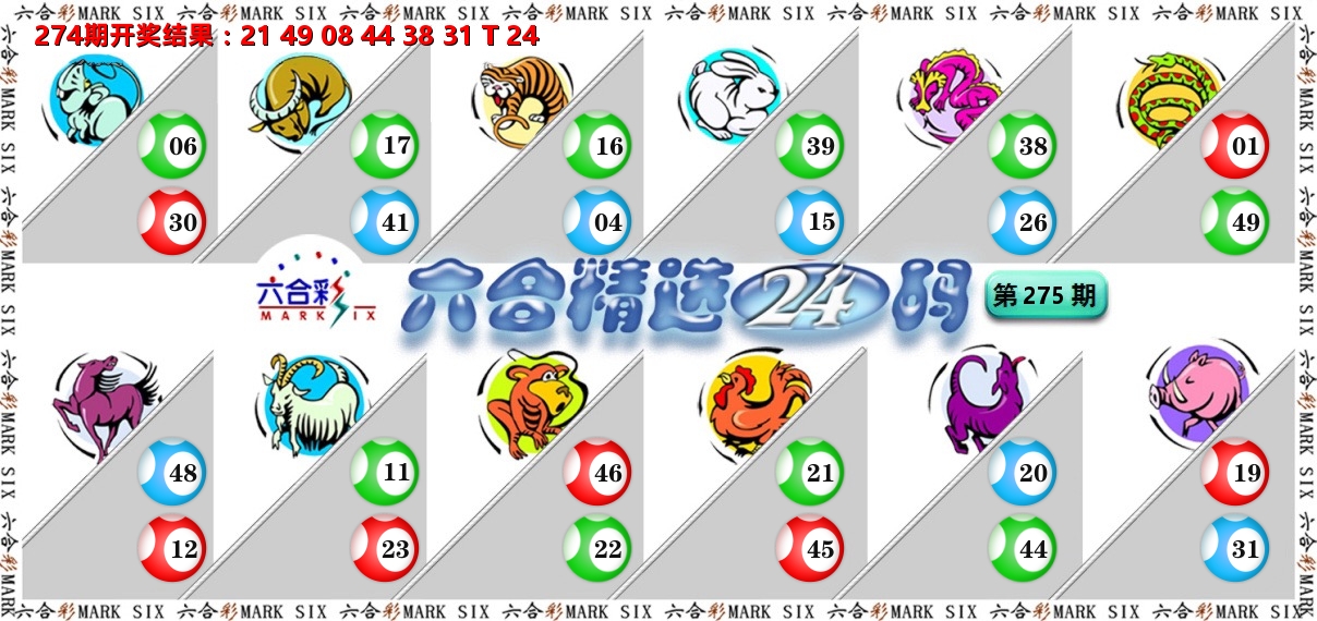 六合精选24码 第275期