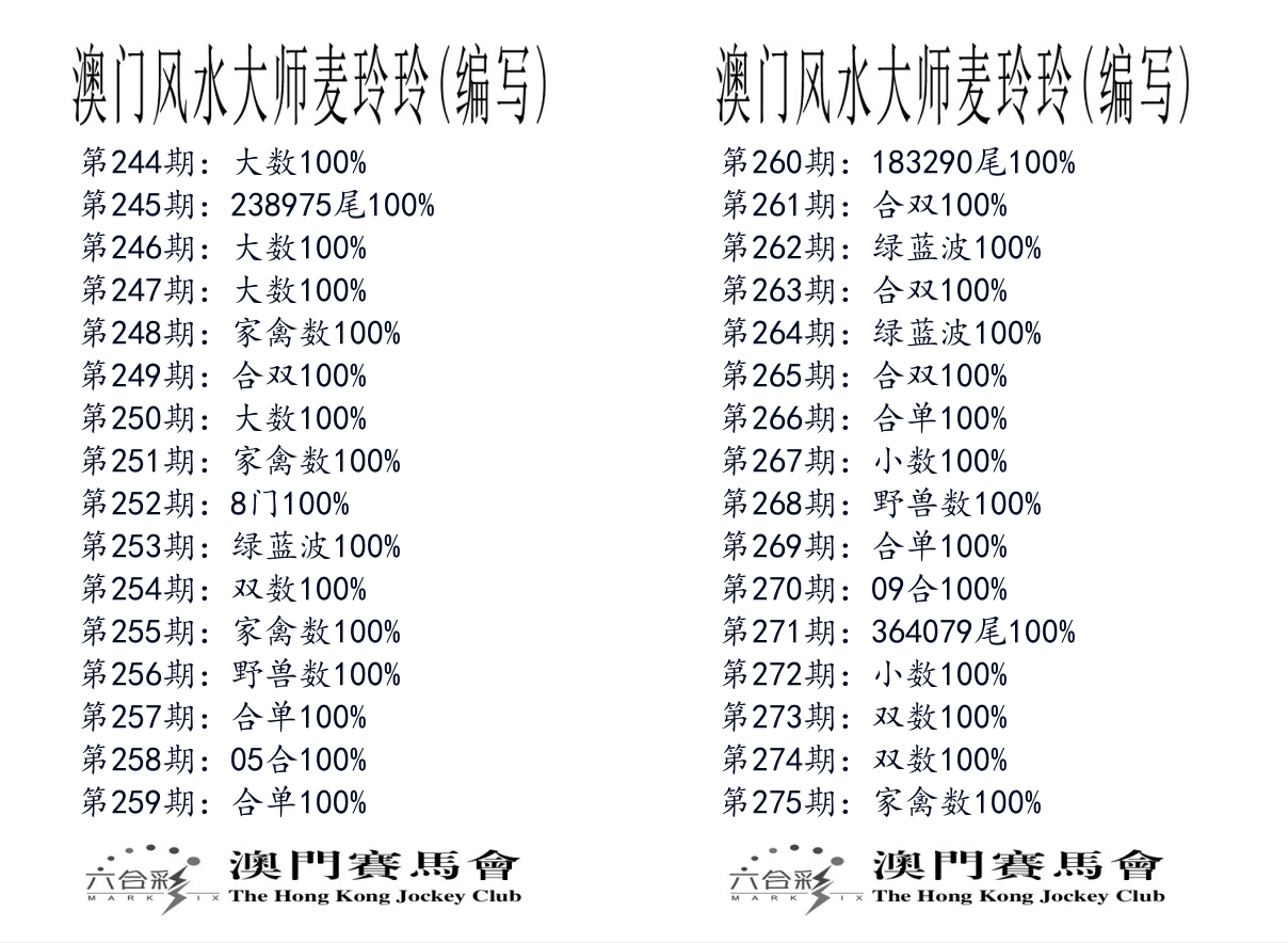 港麦大师 第275期