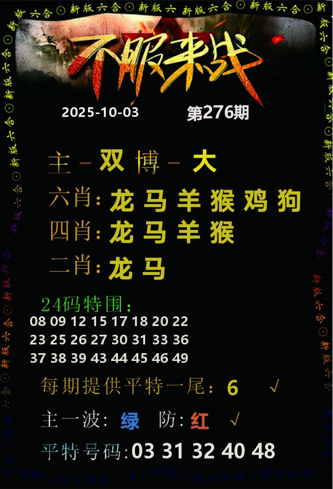 不服来战 第276期